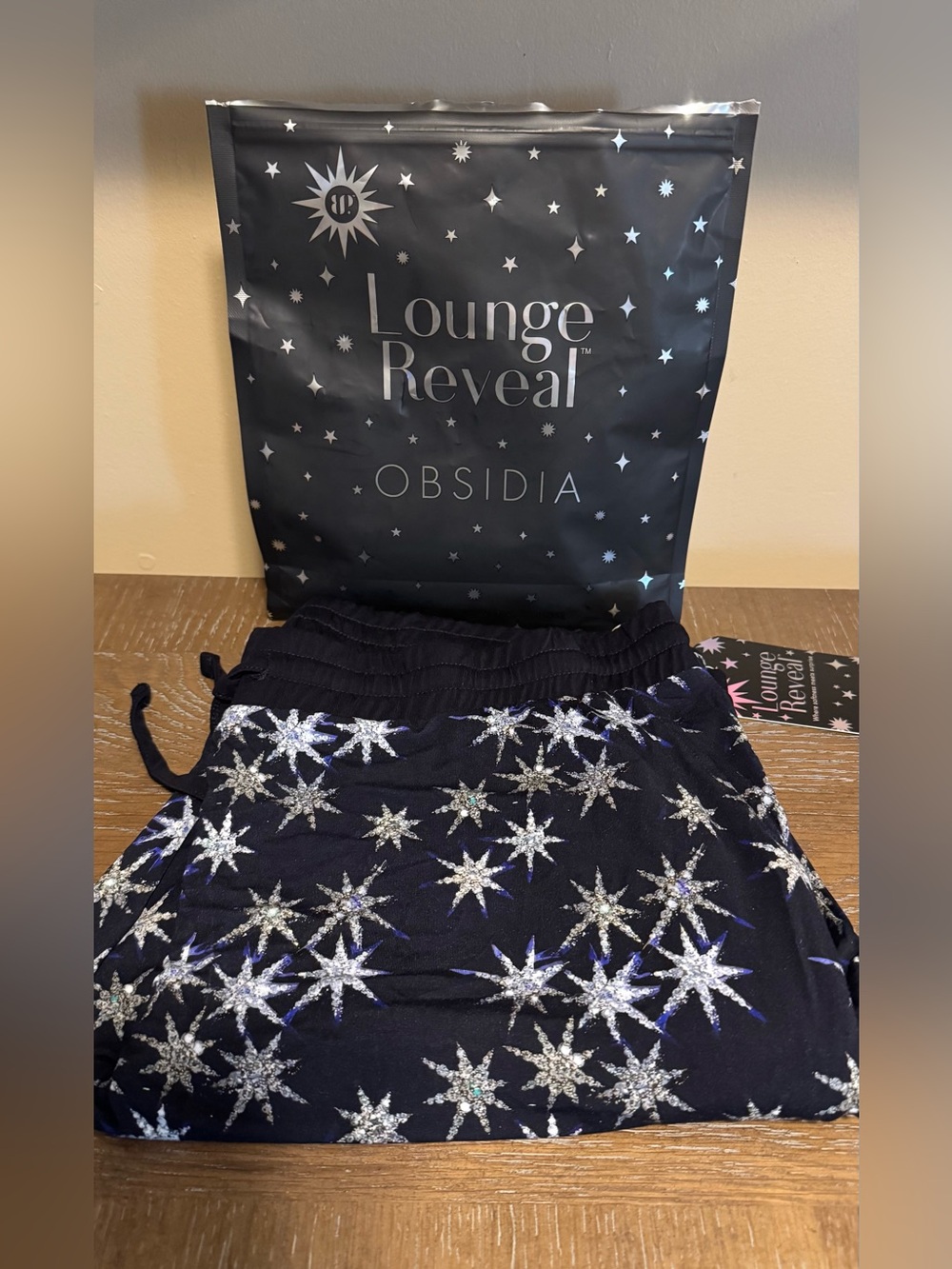 Lounge Reveal Obsidia Star Print Lounge Pants - Navy Size Large